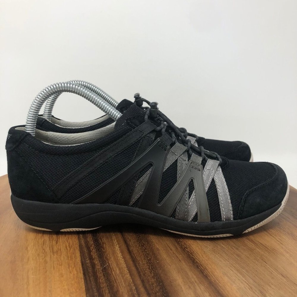 Dansko Shoes Womens EU 38 US 7.5-8 Henriette Sneakers Black Leather LaceUp
